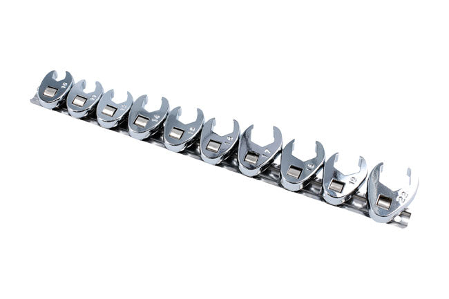 LASER 3282 10-Piece 3/8" Drive Crow Foot Wrench Set 10-22mm Flare Nut Heads