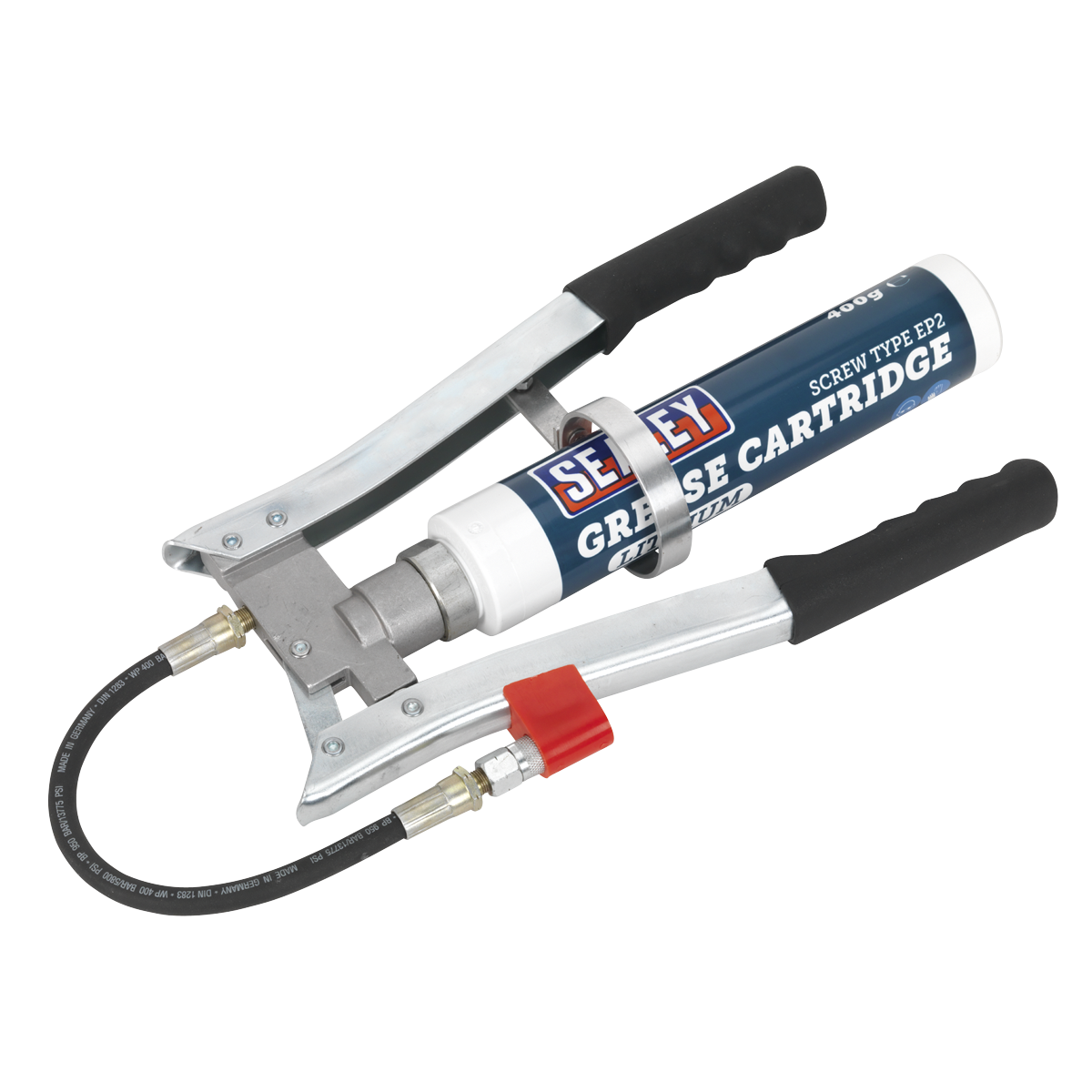 Sealey Double Lever Grease Gun With Rubber Ergonomic Grips 1/8" BSPT AK4403