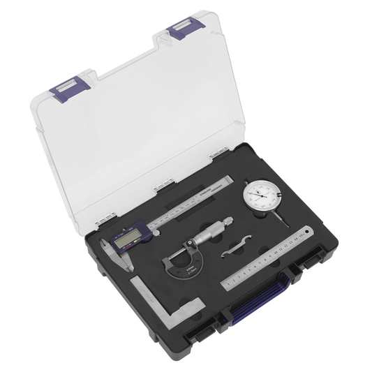 Sealey Measuring Tool Set 5 Pieces Vernier Caliper Micrometer Indicator AK96SET
