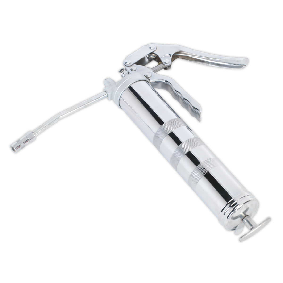 Sealey 3-Way Fill Pistol Type Grease Gun With Air-Bleed Valve - Silver AK446