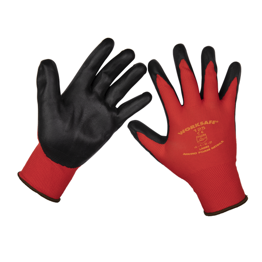 Sealey Flexi Grip Nitrile Palm Workshop Gloves Large (L) 12PK Pairs 9125L/12
