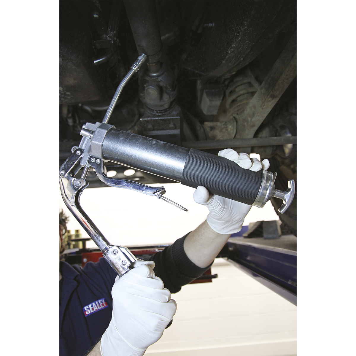 Sealey 2-Way Operating Grease Gun 3-Way Fill With Handle Heavy Duty AK48