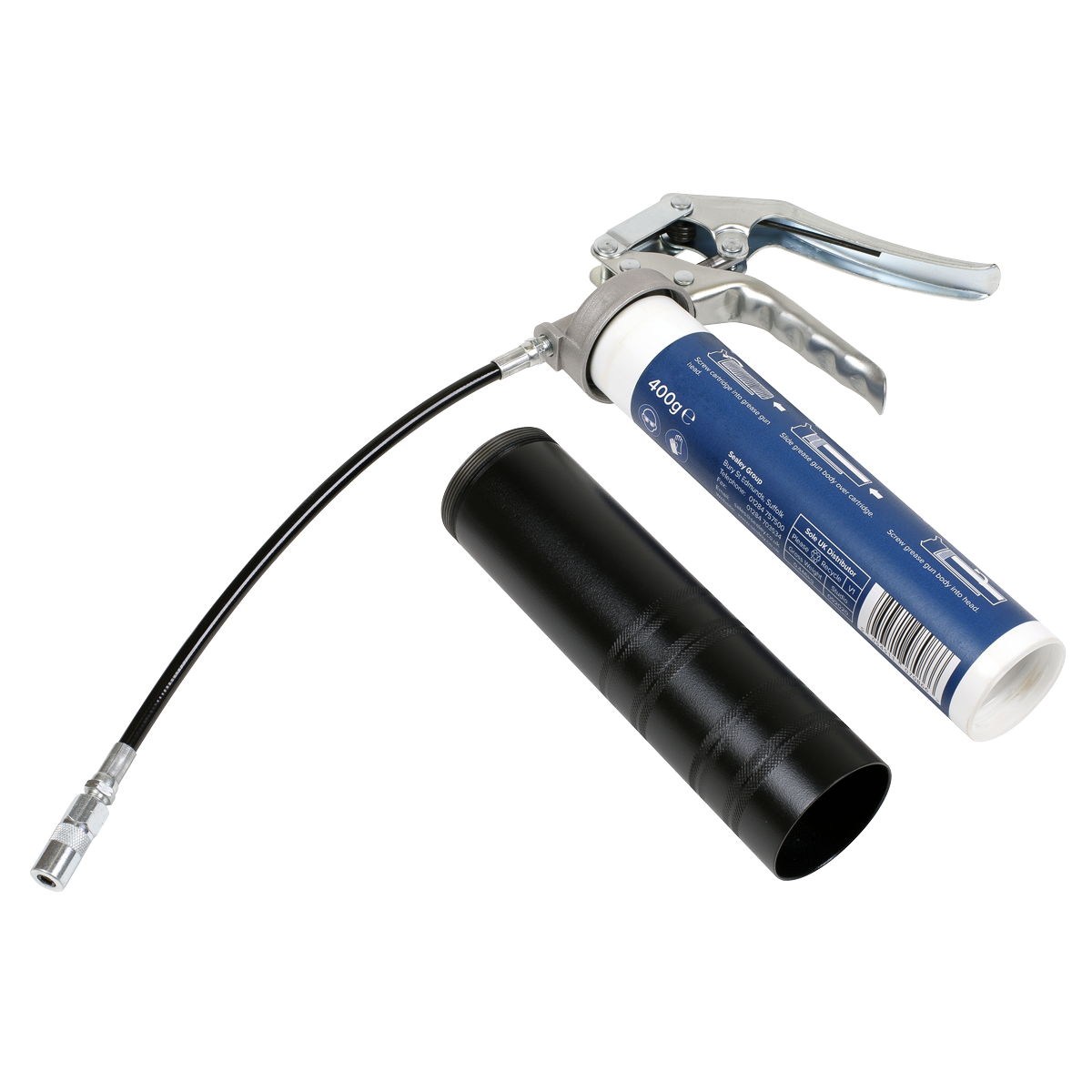 Sealey Pistol Screw-Type Grease Gun With Flexible Extension Tube 5000psi AK53