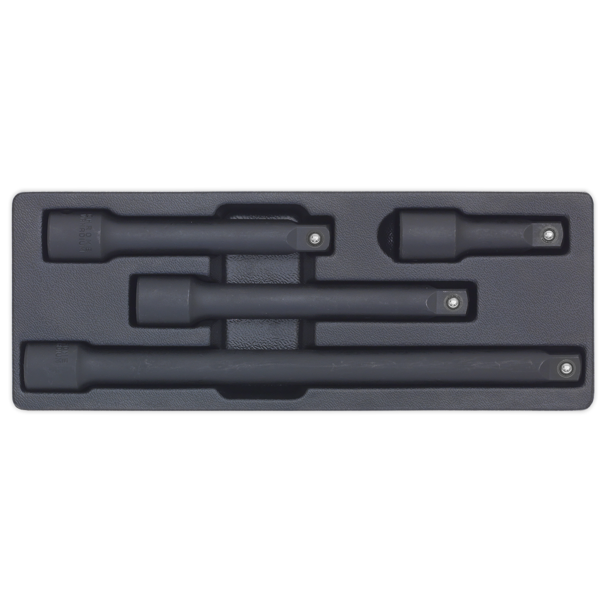Sealey Impact Extension Bar Set 4 Pieces 1/2" Drive Chrome Vanadium Steel AK5513