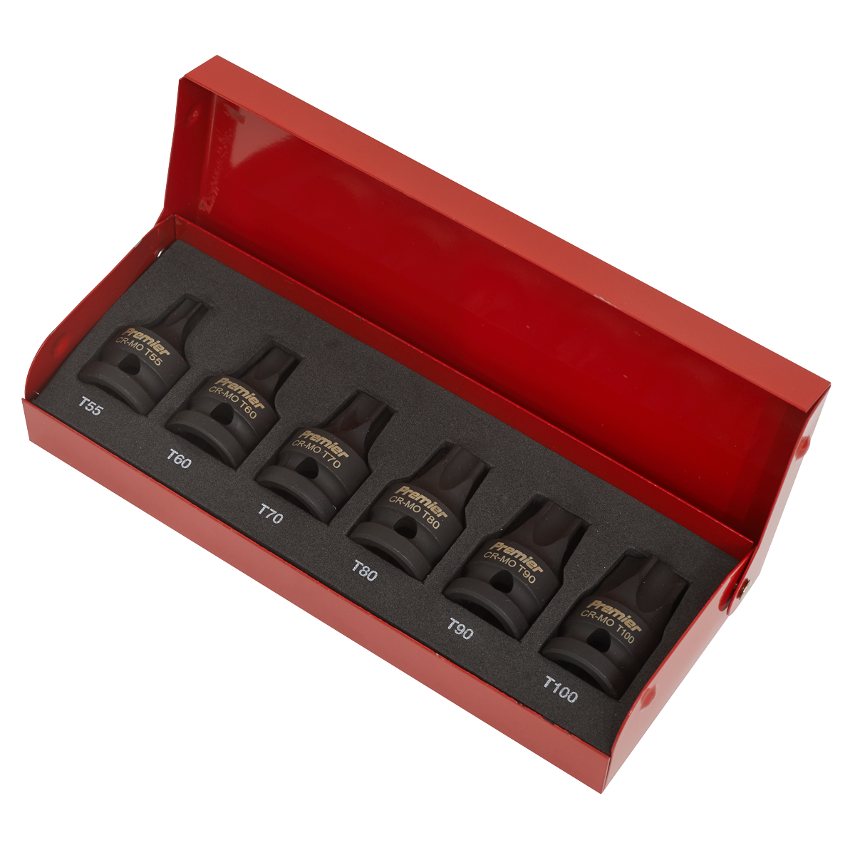 Sealey Impact TRX-Star Socket Bit Set 6 Pieces 1/2" Square Drive Black AK5607