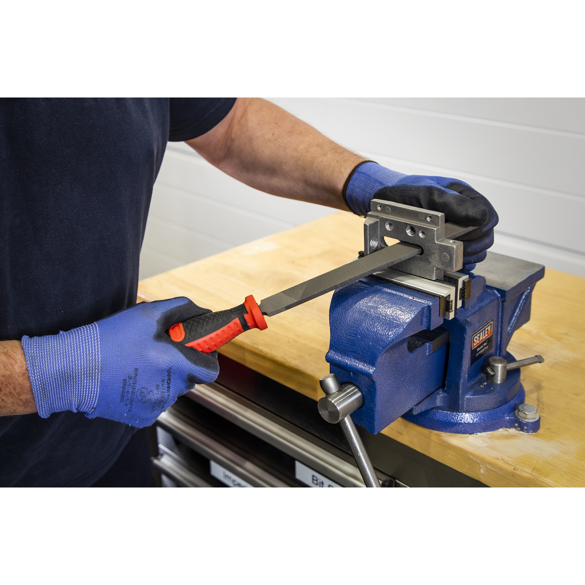 Sealey Engineers File Set With Comfort Grip Handles 3 Pieces 200mm Length AK572