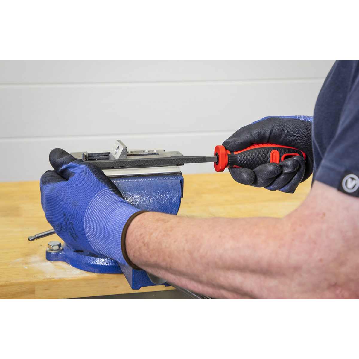 Sealey Square Engineers File Comfort Grip Handle With Hanging Hole 200mm AK5733