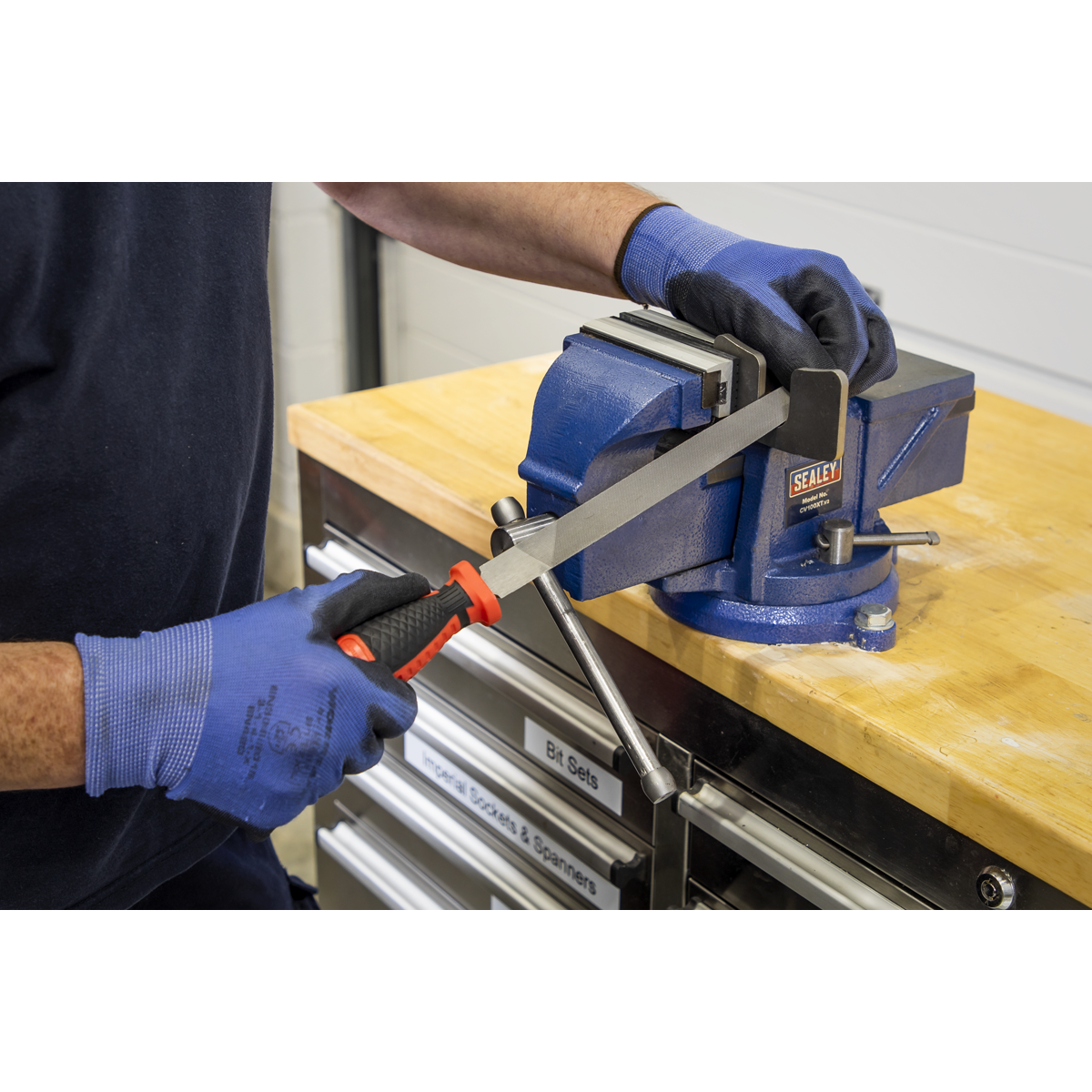 Sealey Premier Engineers File 200mm Smooth Cut Half Round Grip Handle AK5861
