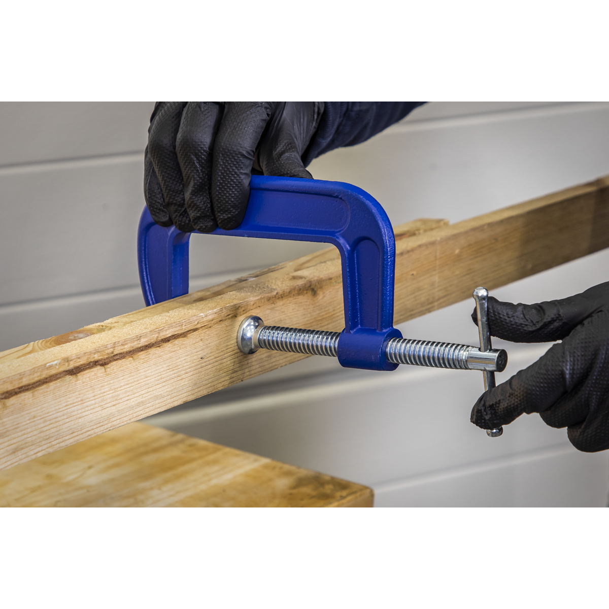 Sealey G-Clamp Fitted With Swivel Tip To Reduce Marking 100mm Pack of 4 AK60044