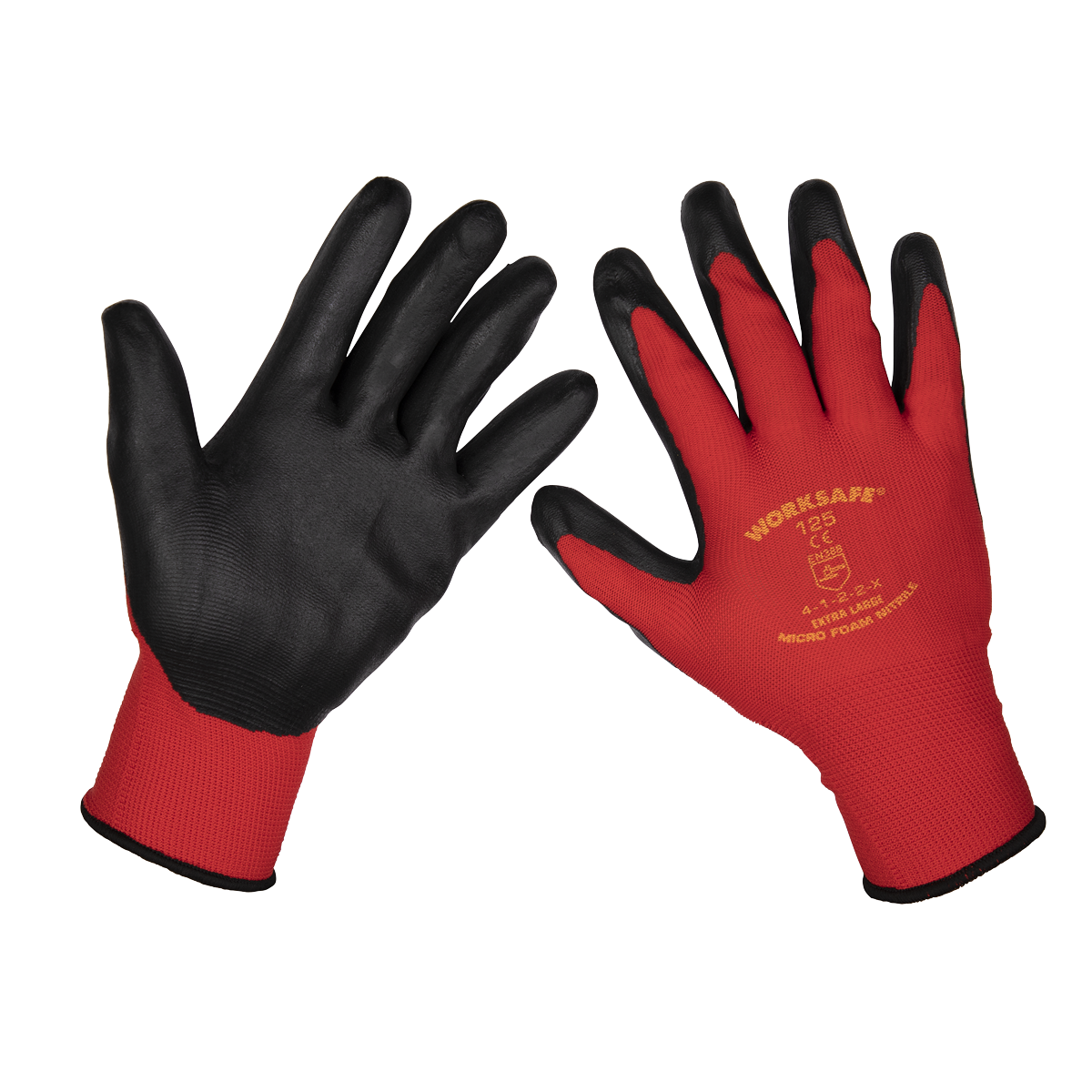 Sealey Flexi Grip Nitrile Palm Workshop Safety Gloves X-Large - Pair 9125XL