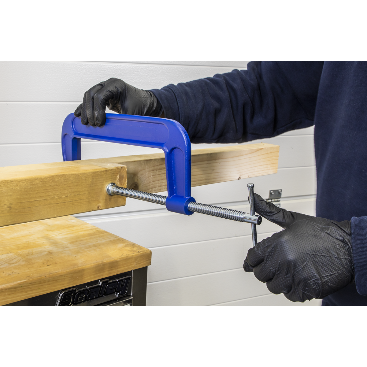 Sealey G-Clamp Fitted With Swivel Tip To Reduce Marking 200mm Pack of 4 AK60084