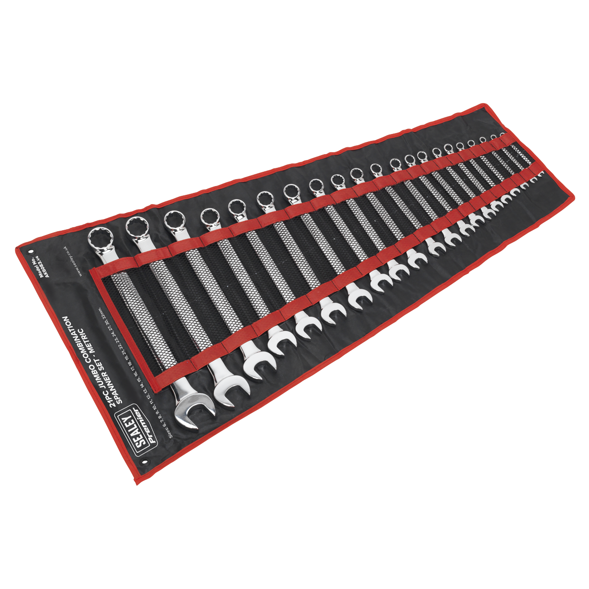 Sealey Combi Spanner Set Jumbo 21 Pieces Chrome Vanadium Steel Metric AK6083