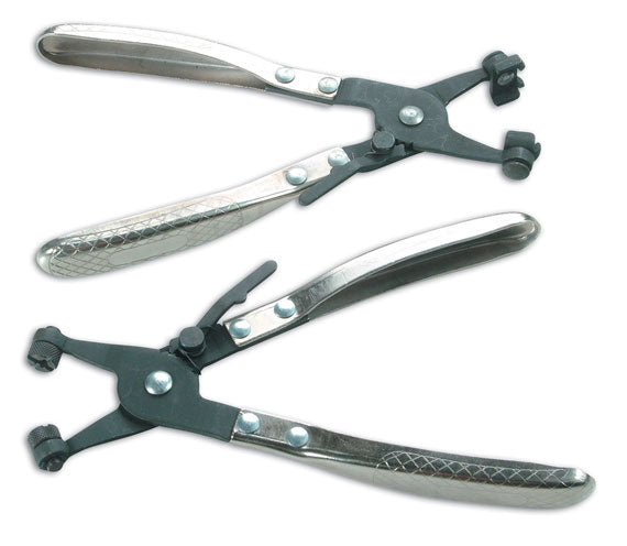 LASER 3305 2Pcs Hose Clamp Pliers Set Wide Flat Band Cross Slotted Jaw Type