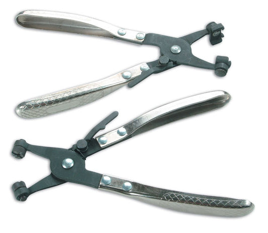 LASER 3305 2Pcs Hose Clamp Pliers Set Wide Flat Band Cross Slotted Jaw Type