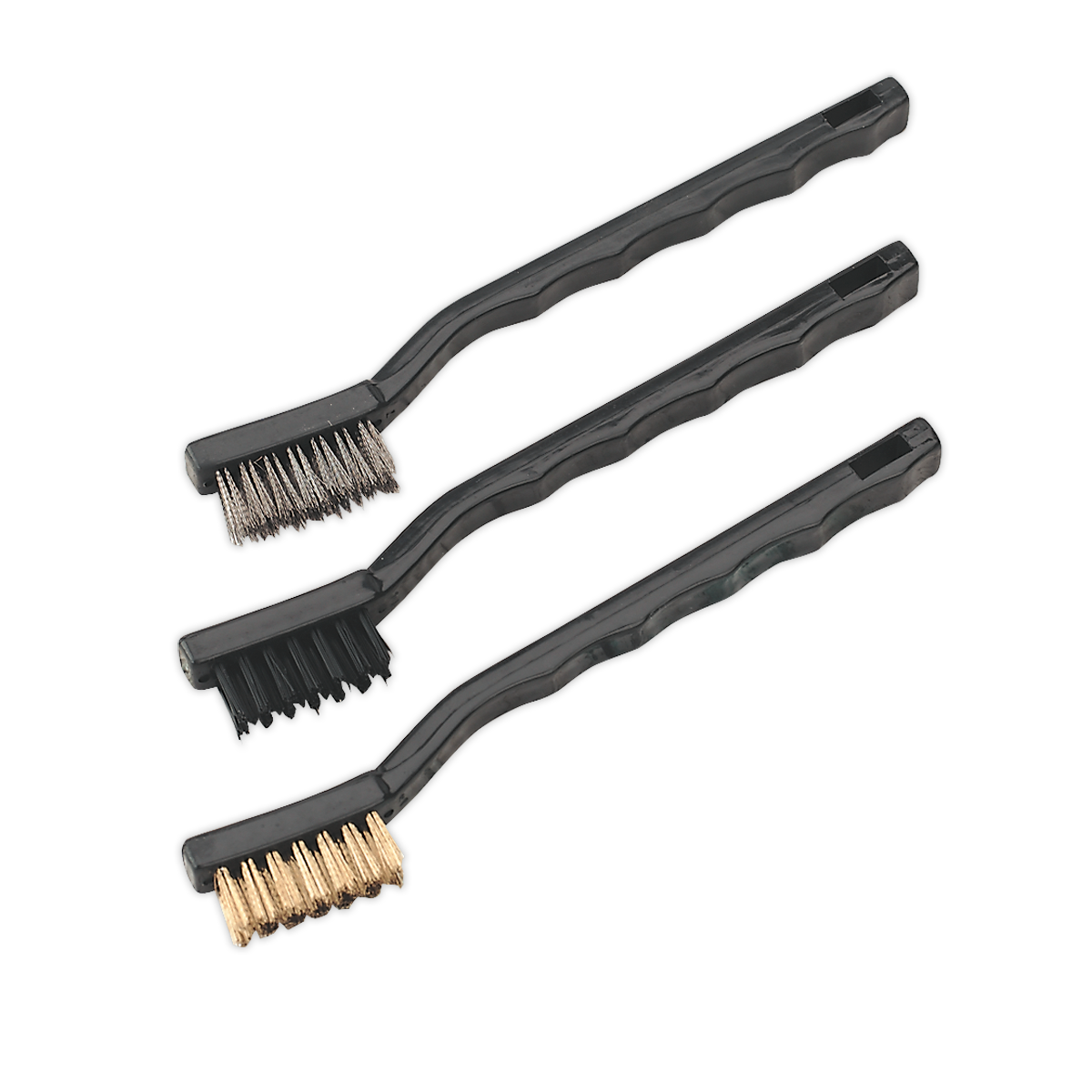 Sealey Miniature Composite Stocked Brush Set With Hanging Holes 3 Pieces AK9791