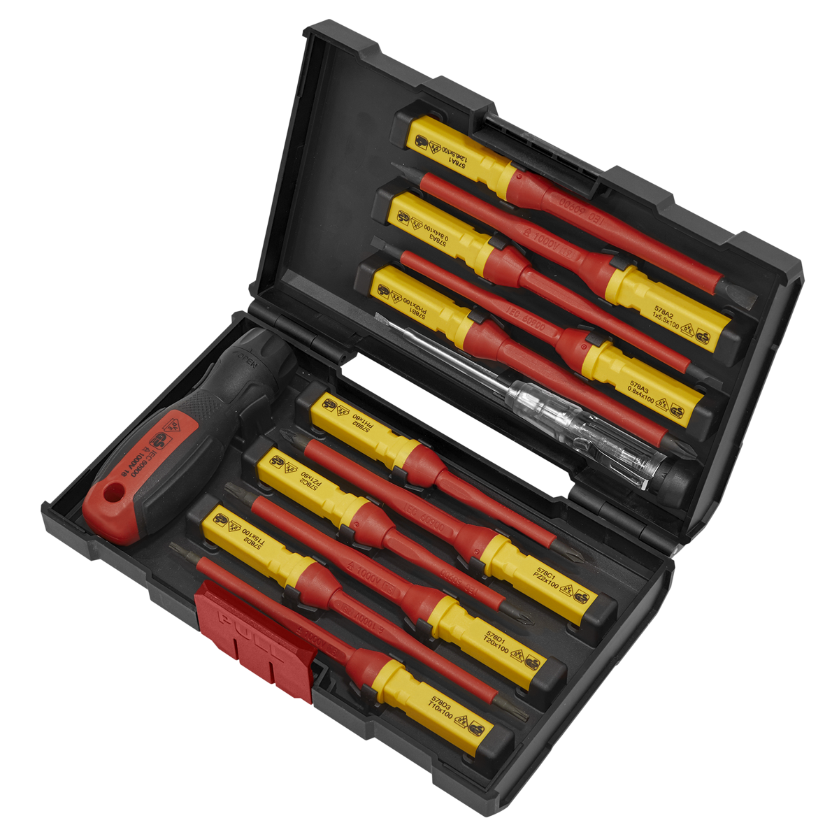 Sealey VDE Approved Interchangeable Screwdriver Set in Storage Case 13pc AK6128