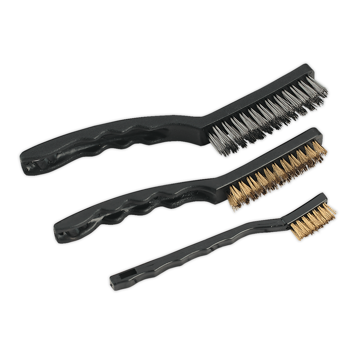Sealey Auto Engineer’s Wire Brush Set With Composite Handles 3 Pieces AK9801