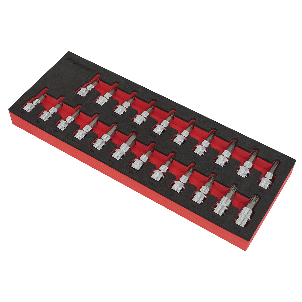 Sealey TRX-Star Hex Spline Socket Bit Set 22 Pieces 3/8" Square Drive AK6243