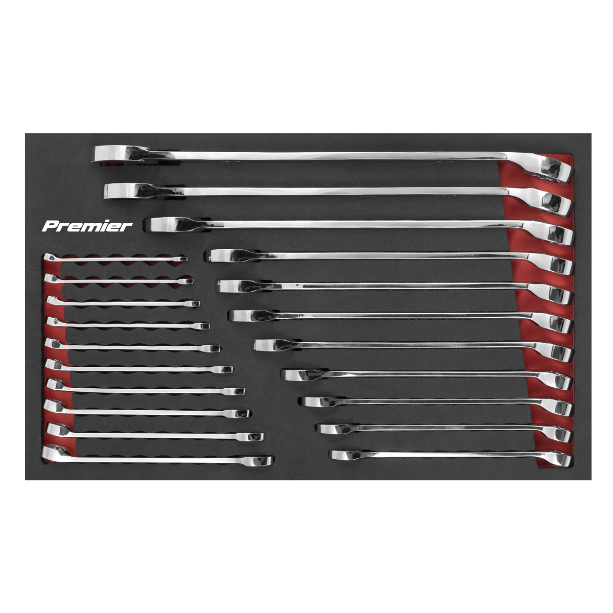Sealey Combination Spanner Set Drop Forged Chrome Vanadium Steel 21pc AK63021