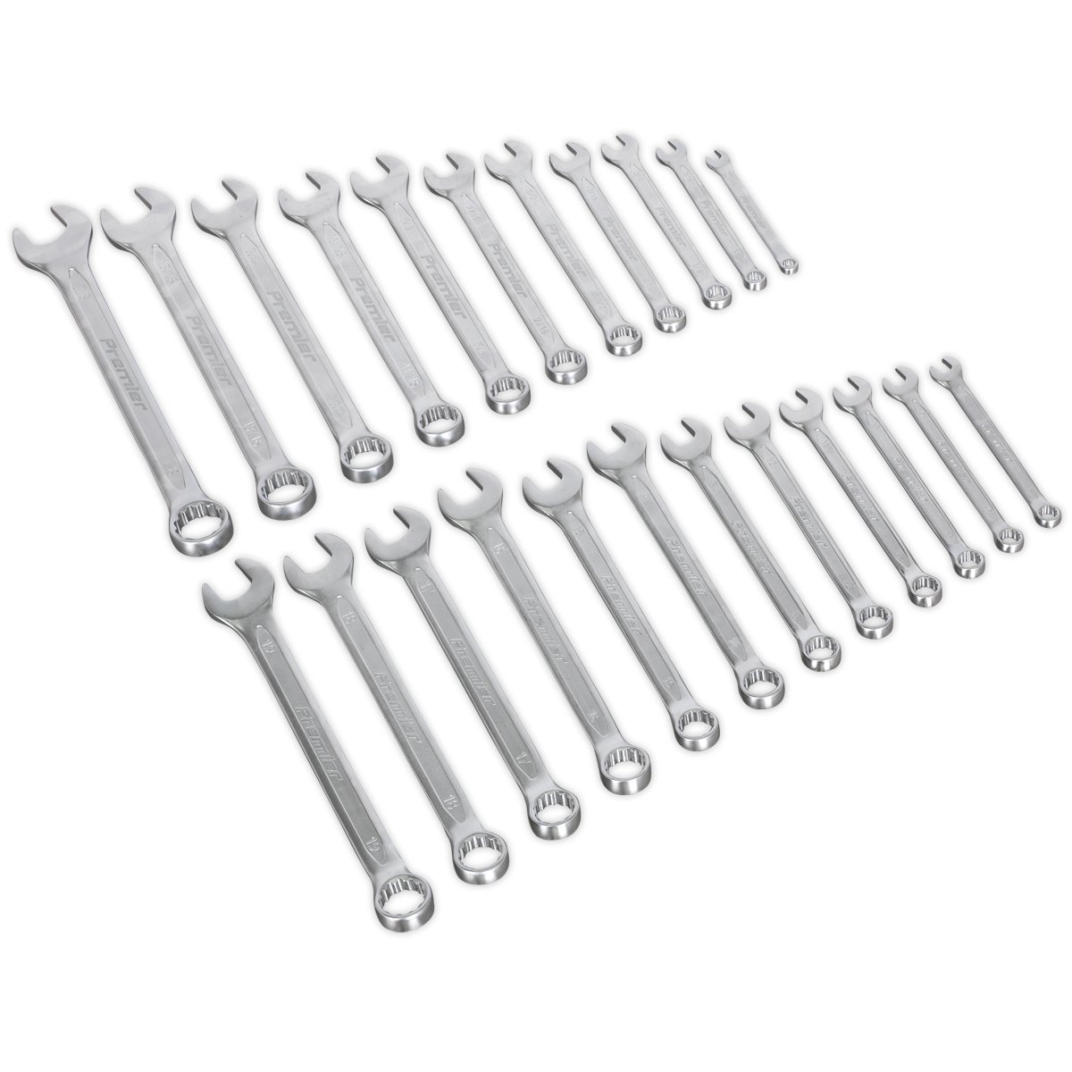 Sealey Combination Spanner Set 23 Pieces Metric/Imperial Slim Style AK63256
