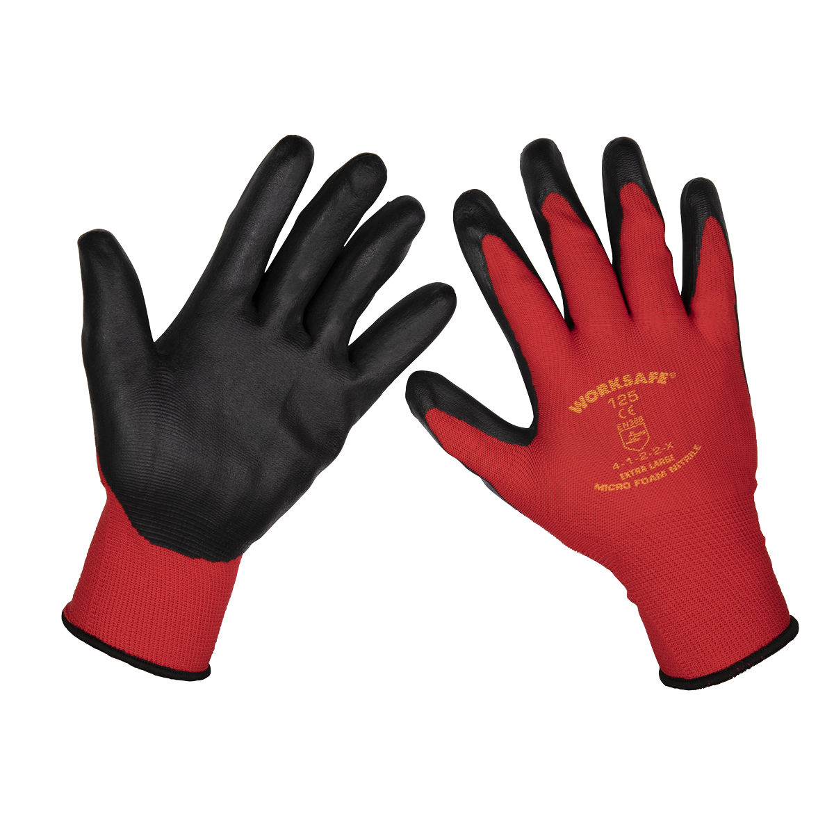 Sealey Flexi Grip Nitrile Palm Safety Gloves X-Large XL 12PK Pairs 9125XL/12