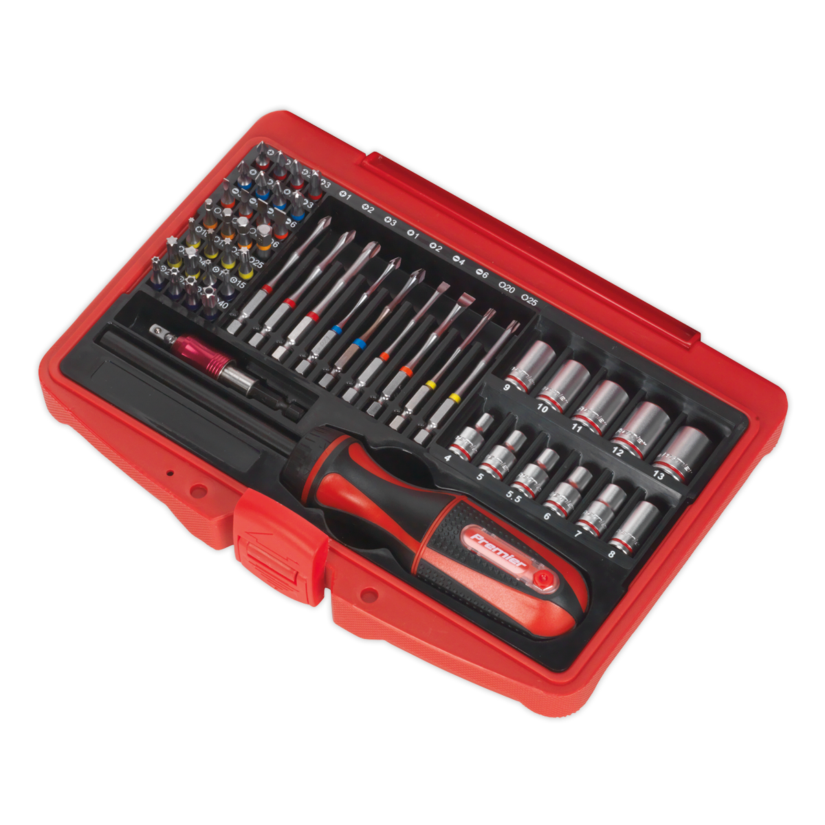 Sealey Fine Tooth Ratchet Screwdriver & Accessory Set 51 Pieces AK64903