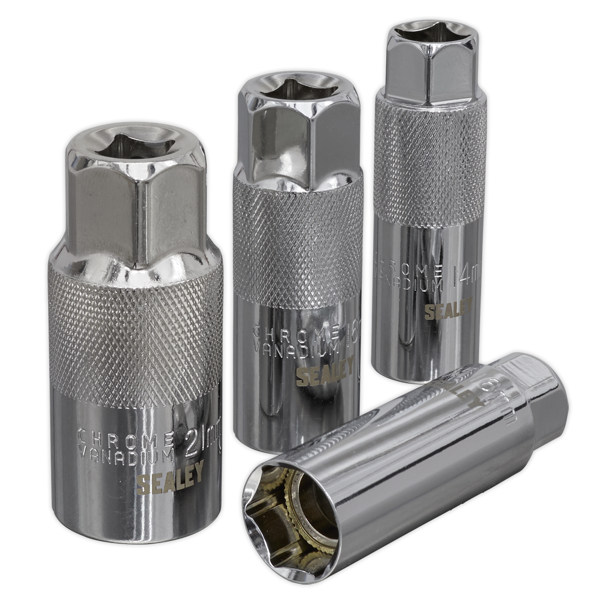 Sealey Magnetic Spark Plug Socket Set 4 Pieces 3/8" Square Drive AK65561