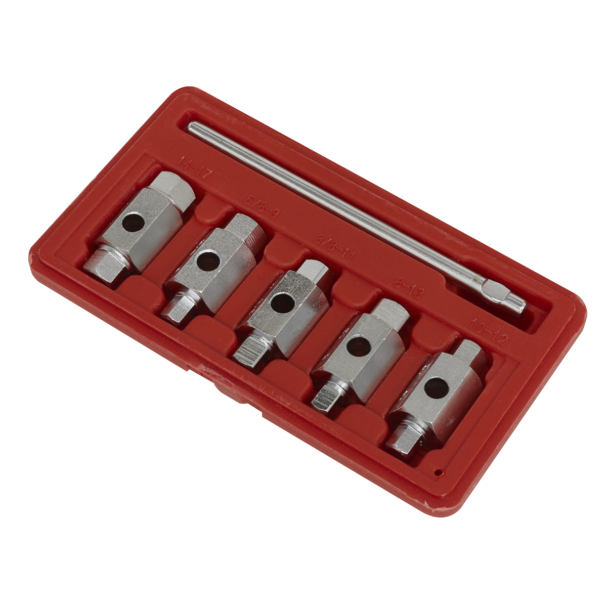 Sealey Oil Drain Plug Key Set With Satin Chrome Finish 6pc Double End AK659
