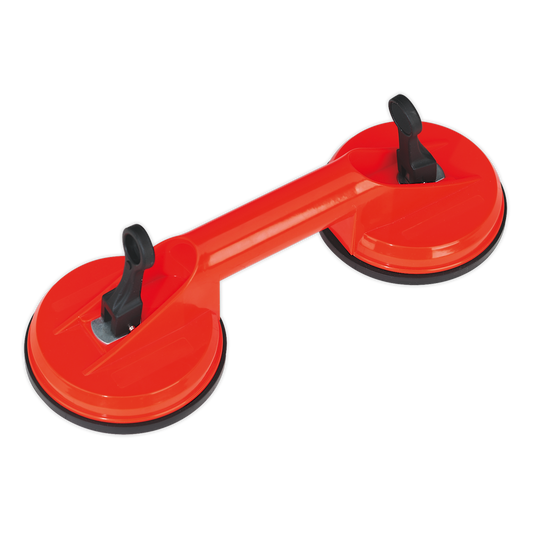 Sealey Suction Gripper Twin Head With Push-Lock Levers 120mm - Red AK9892