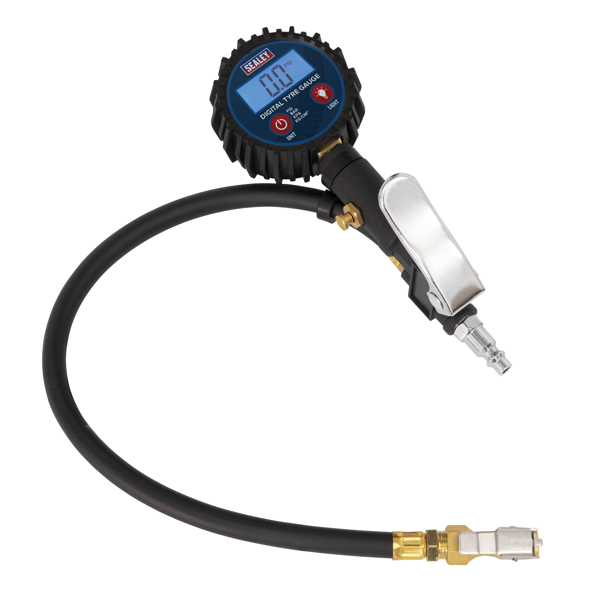 Sealey Digital Tyre Inflator With Clip-On Connector Battery Powered SA400