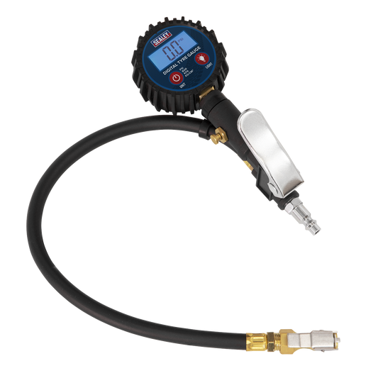 Sealey Digital Tyre Inflator With Clip-On Connector Battery Powered SA400