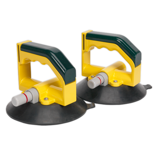 Sealey Twin Profiled Rubber Vacuum Suction Cup Lifting 30kg - Pair AK98943