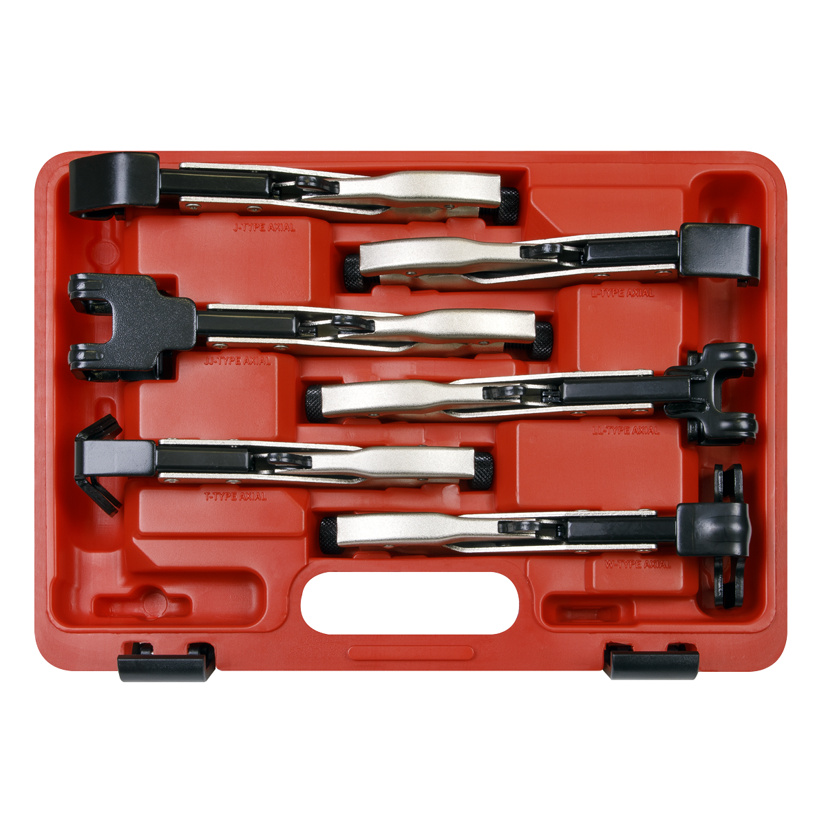 Sealey Axial Locking Grip Set With Push-Button Jaw Release 6 Pieces AK68403