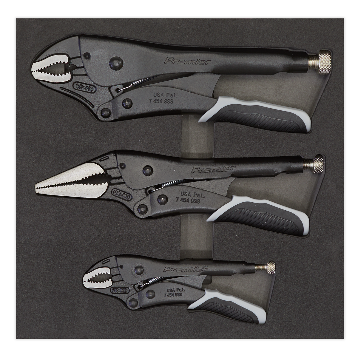 Sealey Locking Pliers Set With Quick Release 3 Pieces Black Series AK6863B