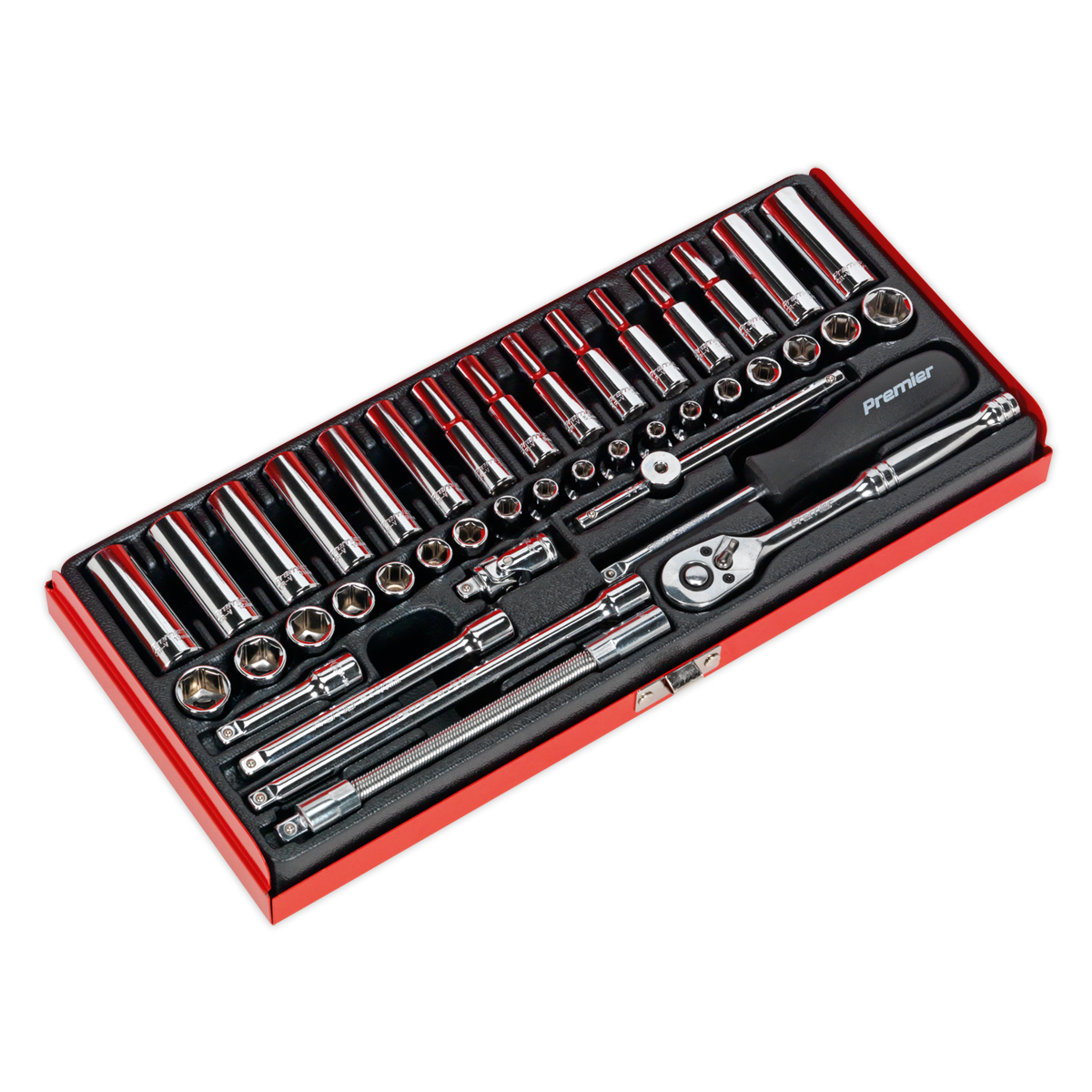 Sealey Socket Set 41 Pcs 1/4" Square Drive 6-Point WallDrive - DuoMetric AK690