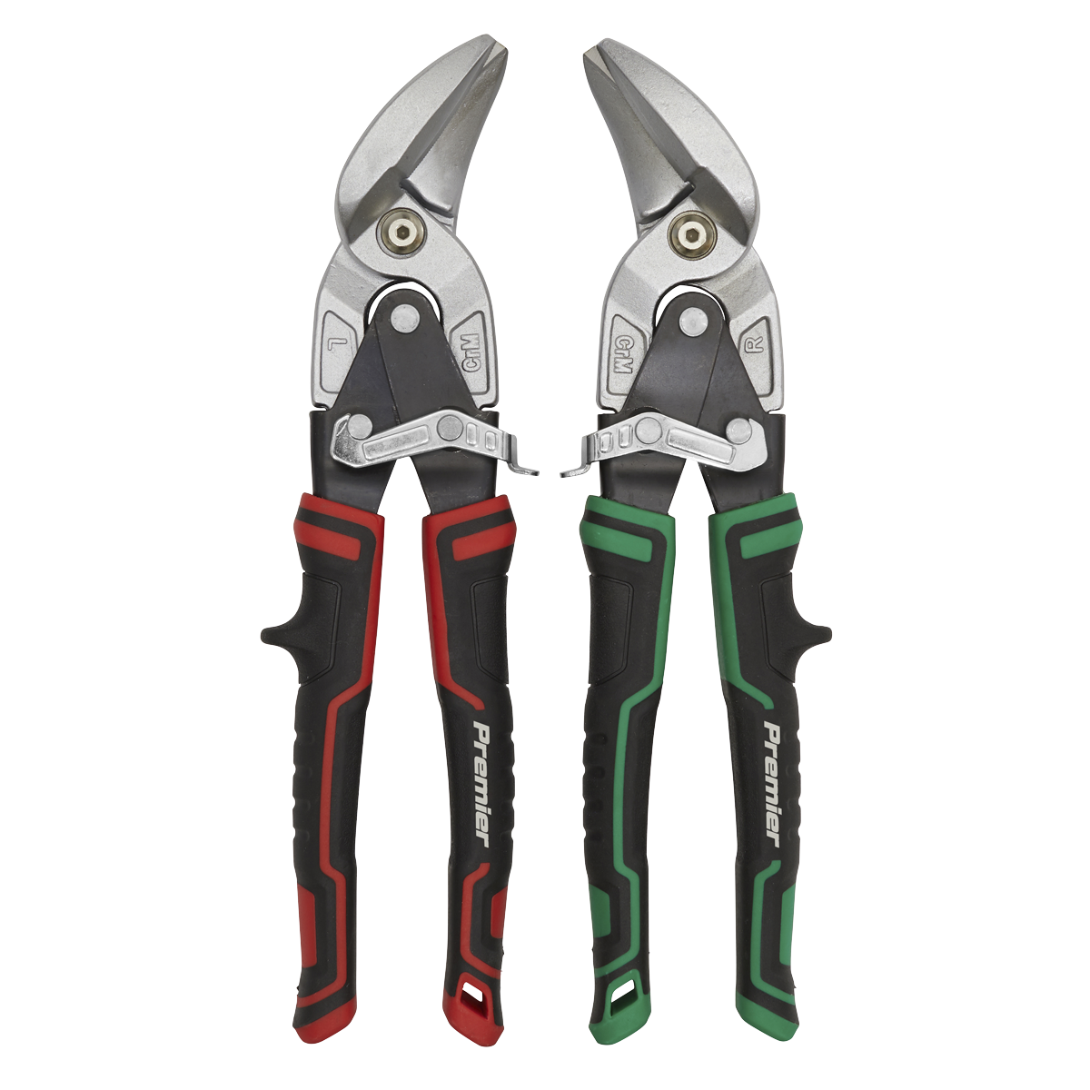 Sealey High Leverage Offset Aviation Tin Snip Set 2 Pieces Self-Opening AK69072