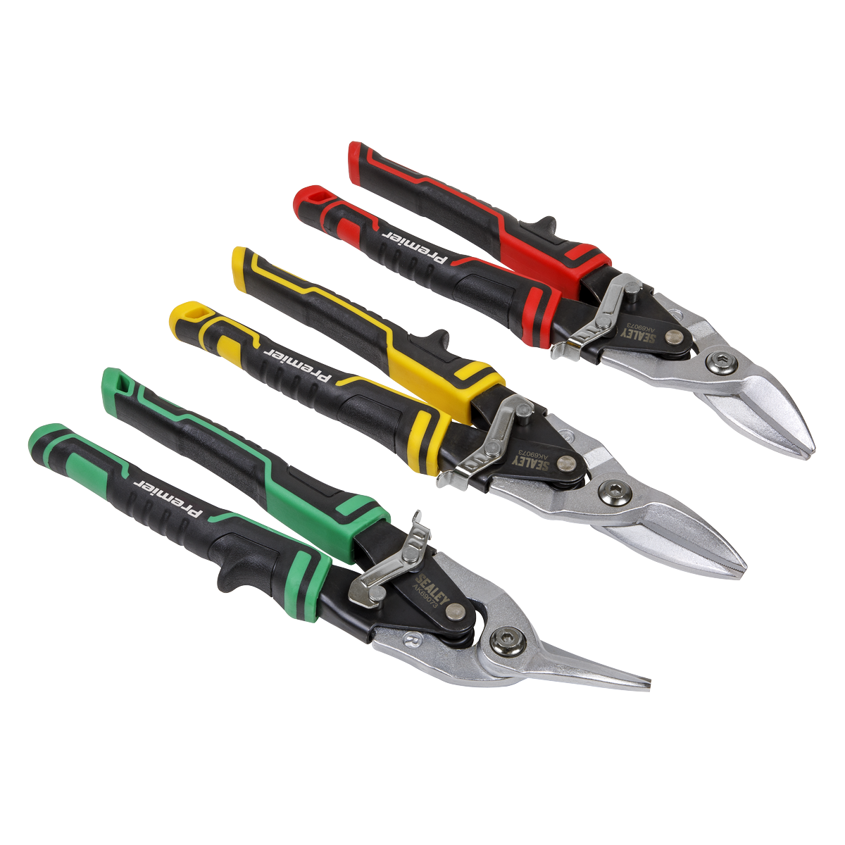 Sealey High Leverage Aviation Tin Snip Set 3 Pieces Chrome Molybdenum AK69073