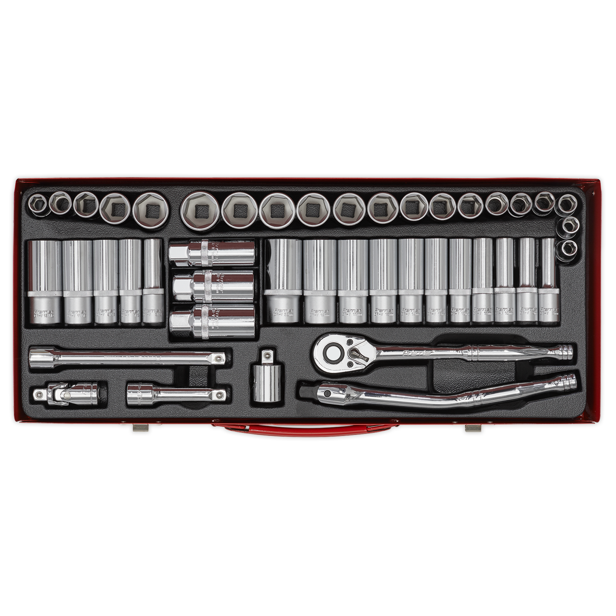 Sealey Deluxe Socket Set 45 Pieces DuoMetric Chrome Vanadium Steel AK692