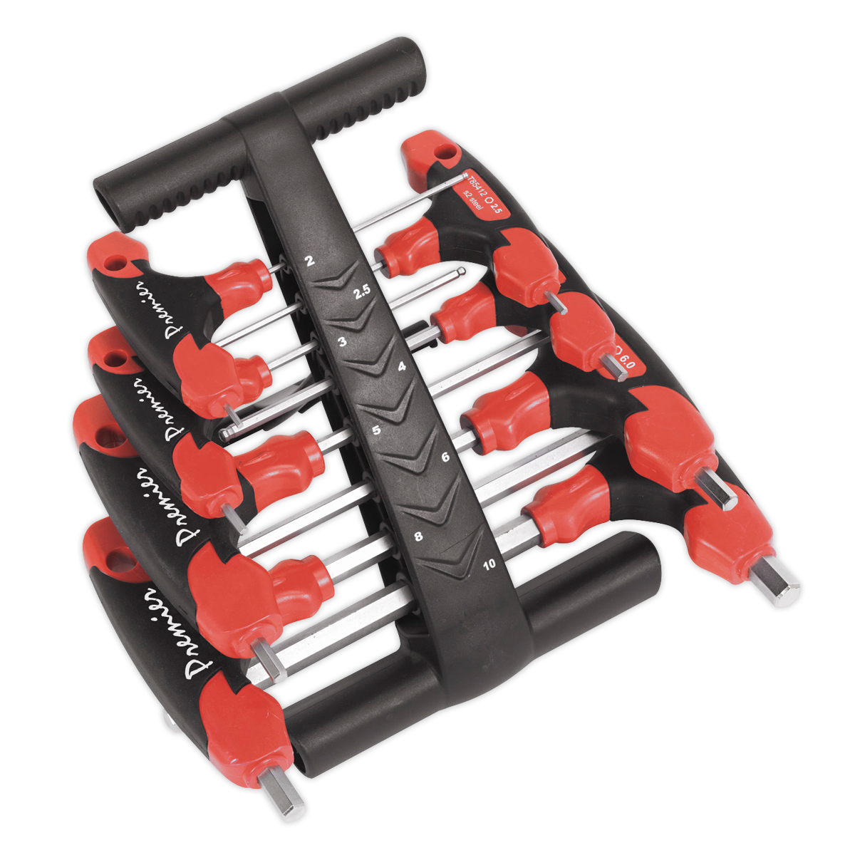 Sealey Ball-End Hex Key Set With Storage Stand 8 Pieces T-Handle Metric AK7144