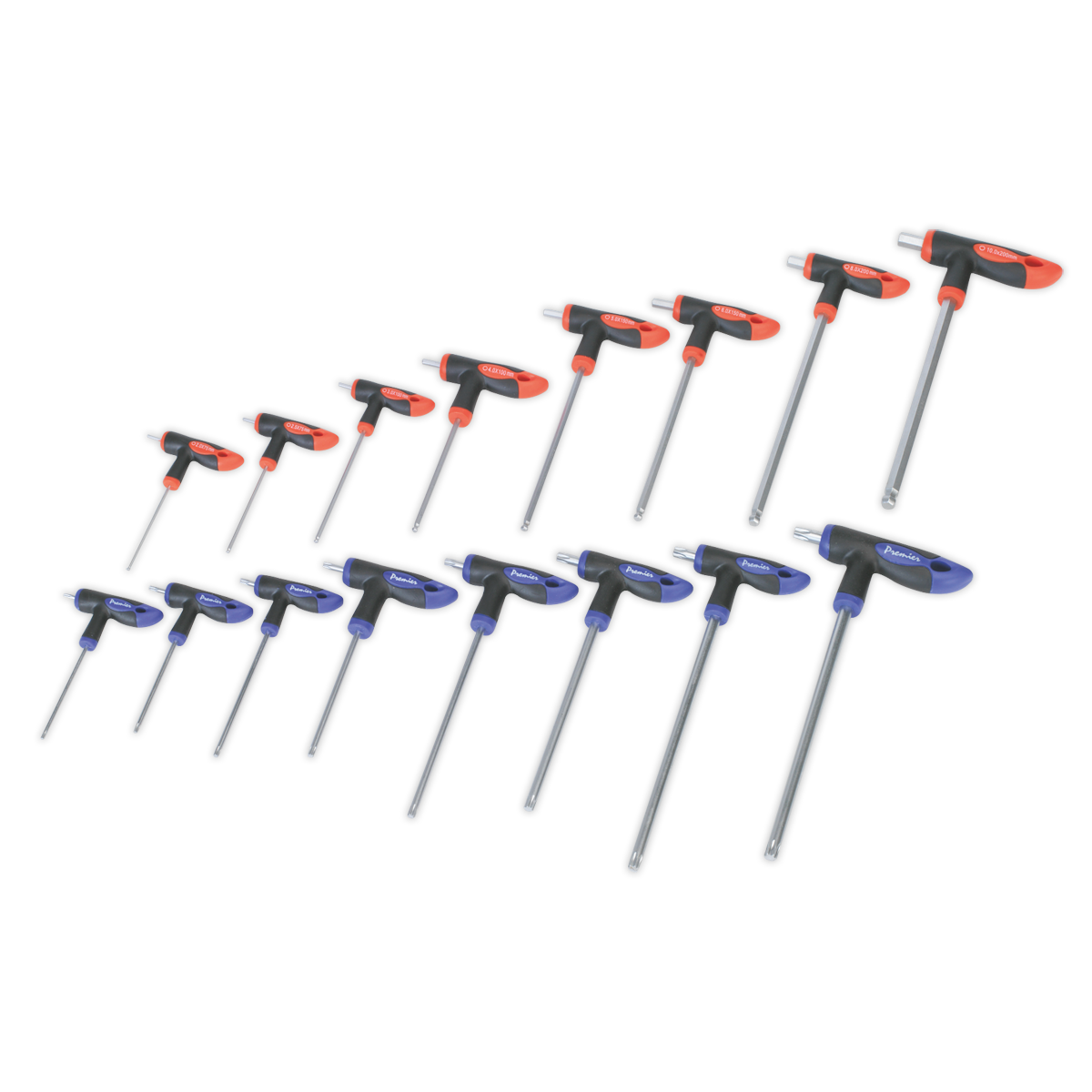 Sealey T-Handle TRX-Star and Hex Key Chrome Vanadium Steel Set 16pc AK7147