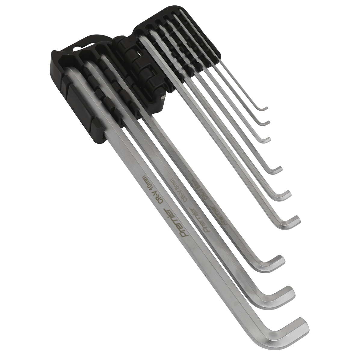 Sealey Hex Key Set 9 Pcs Extra-Long Stubby Element Chrome Vanadium Steel AK7174