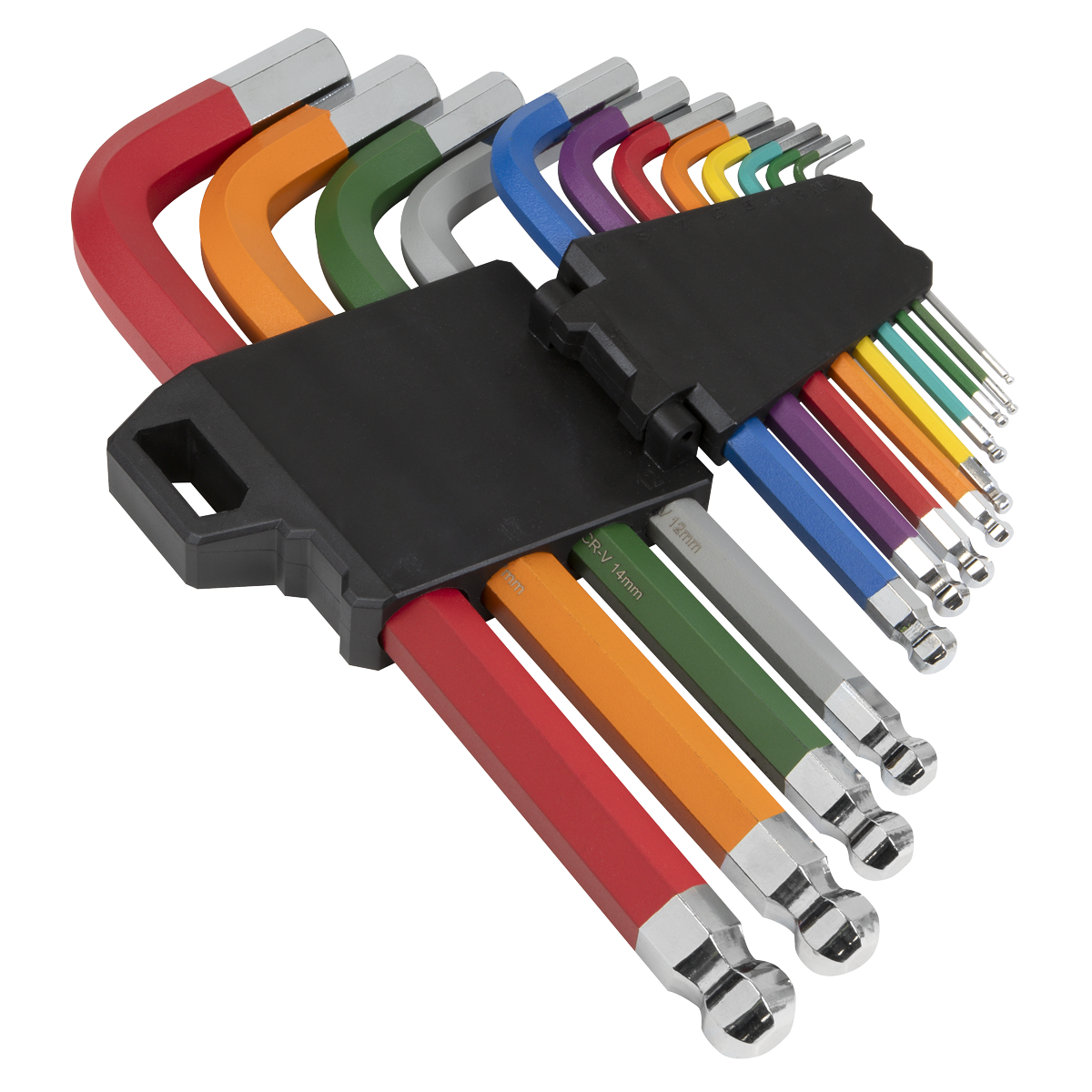 Sealey Premier Jumbo Colour-Coded Anti-Slip Ball-End Hex Key Set 13 Pcs AK7192