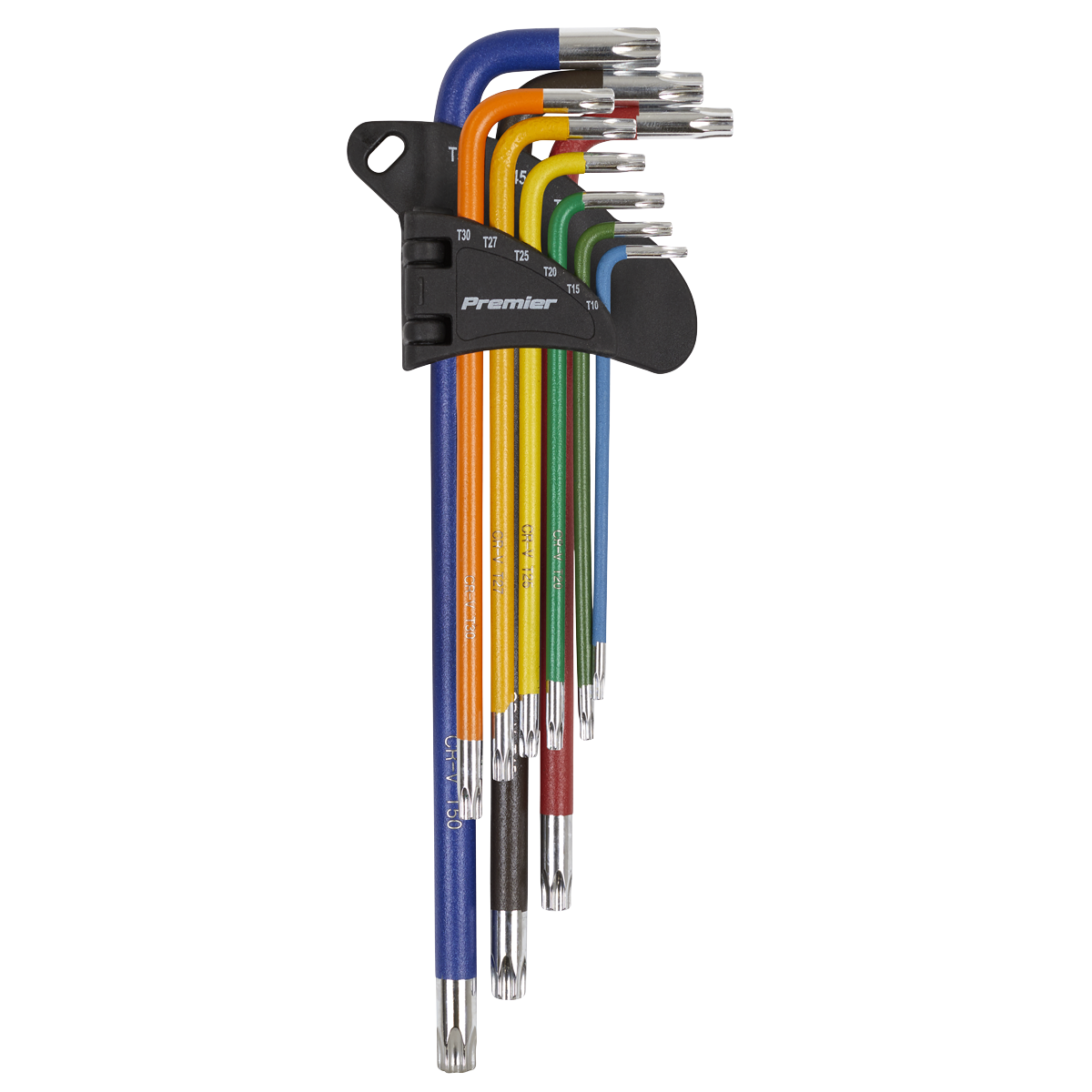 Sealey TRX-Star Key Set 9 Pcs Colour-Coded Extra-Long Anti-Slip Coating AK7194