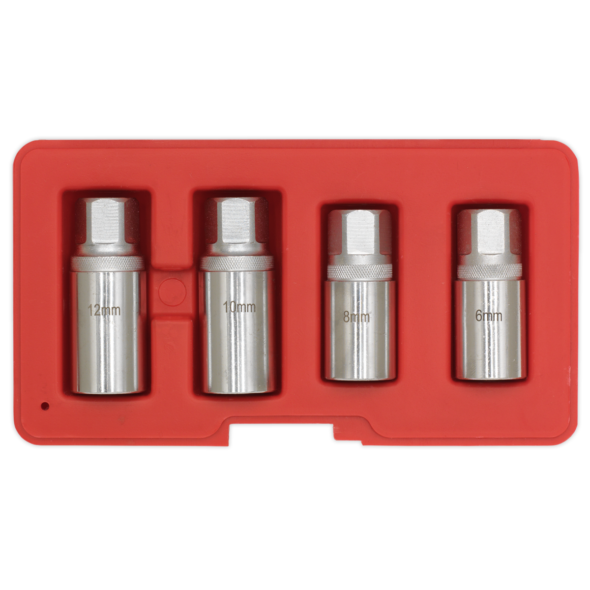 Sealey Stud Extractor Set Chrome Plated 4 Pieces 1/2" Square Drive Metric AK723
