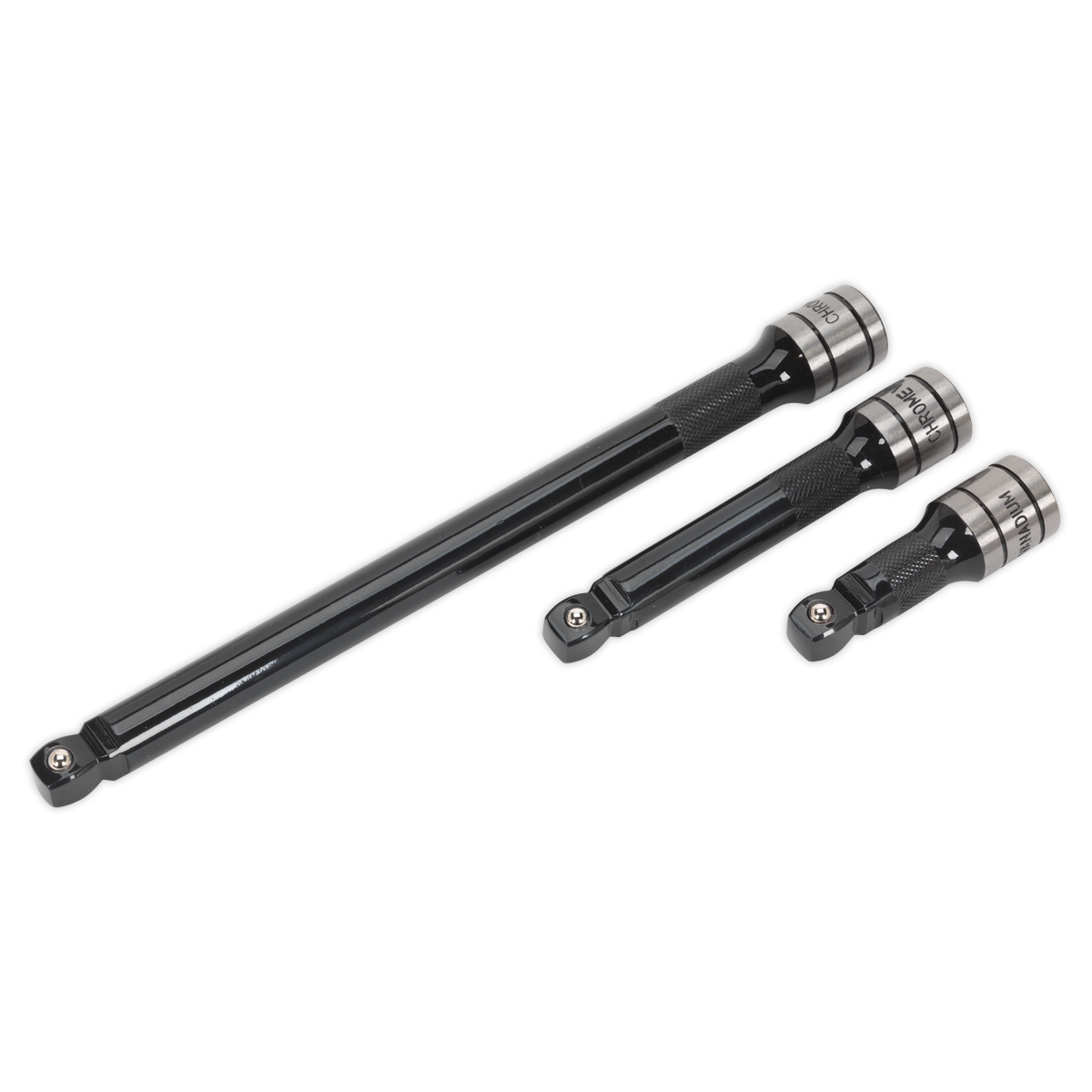 Sealey Wobble/Rigid Extension Bar Set 3pc 1/2" Square Drive Black Series AK7692