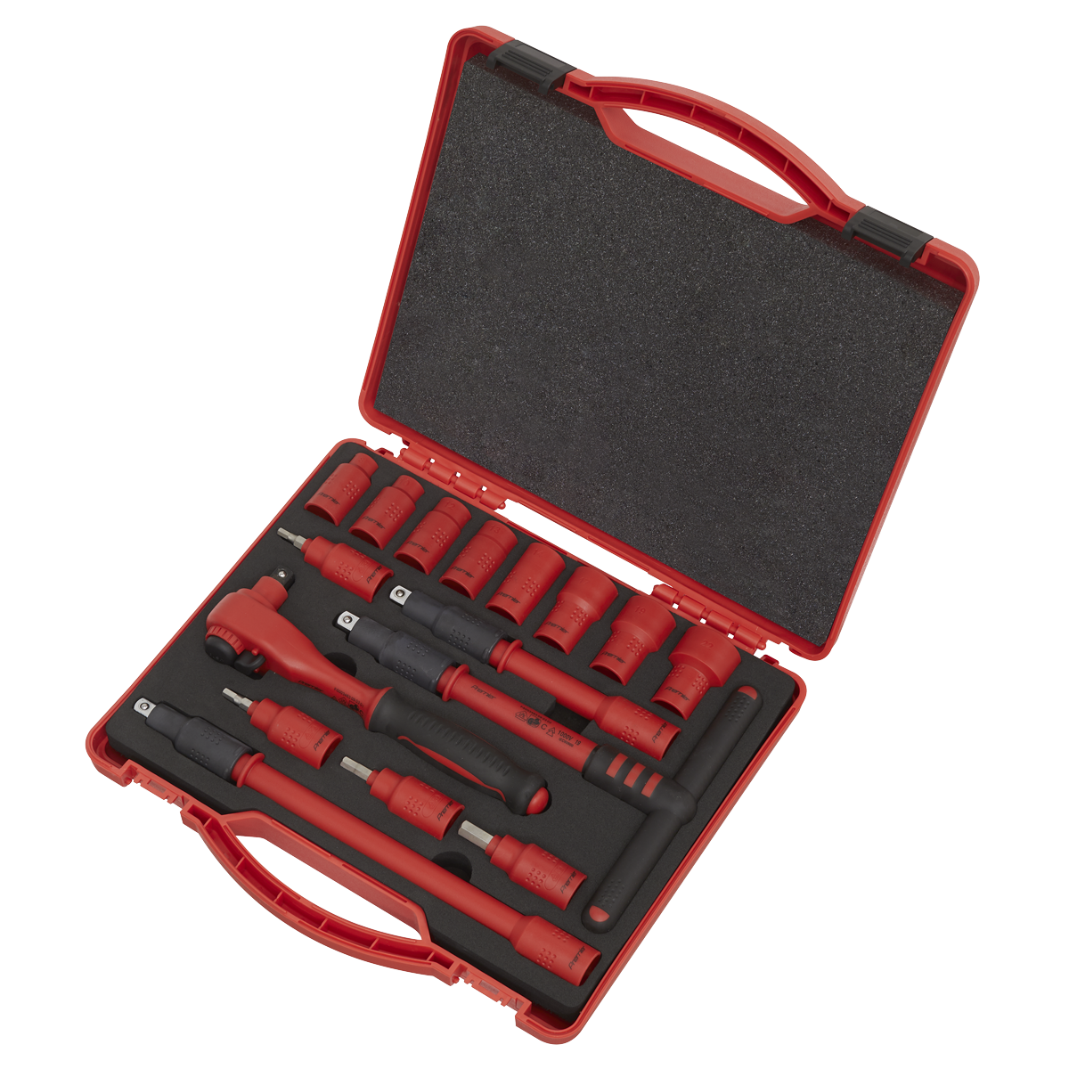 Sealey VDE Insulated Socket Set 16 Pieces 3/8" Square Drive Chrome Plated AK7940