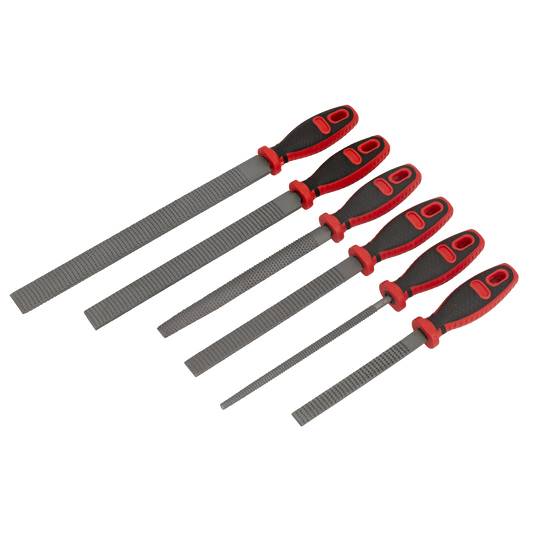 Premier Rasp File Set 6 Pieces Flat/Half Round/Round 200-300mm Ergonomic AKR06