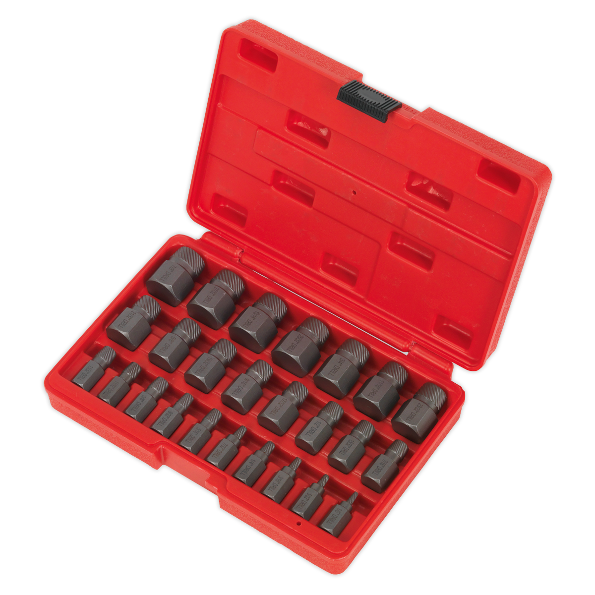 Sealey Multi Spline Screw Extractor Set 25 Pieces Chrome Molybdenum Steel AK8182