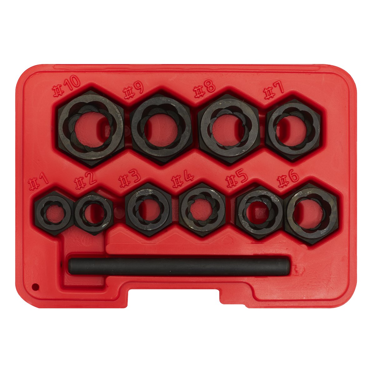 Sealey Bolt Extractor Set Chrome Molybdenum Steel 10 Pieces Spanner Type AK8183