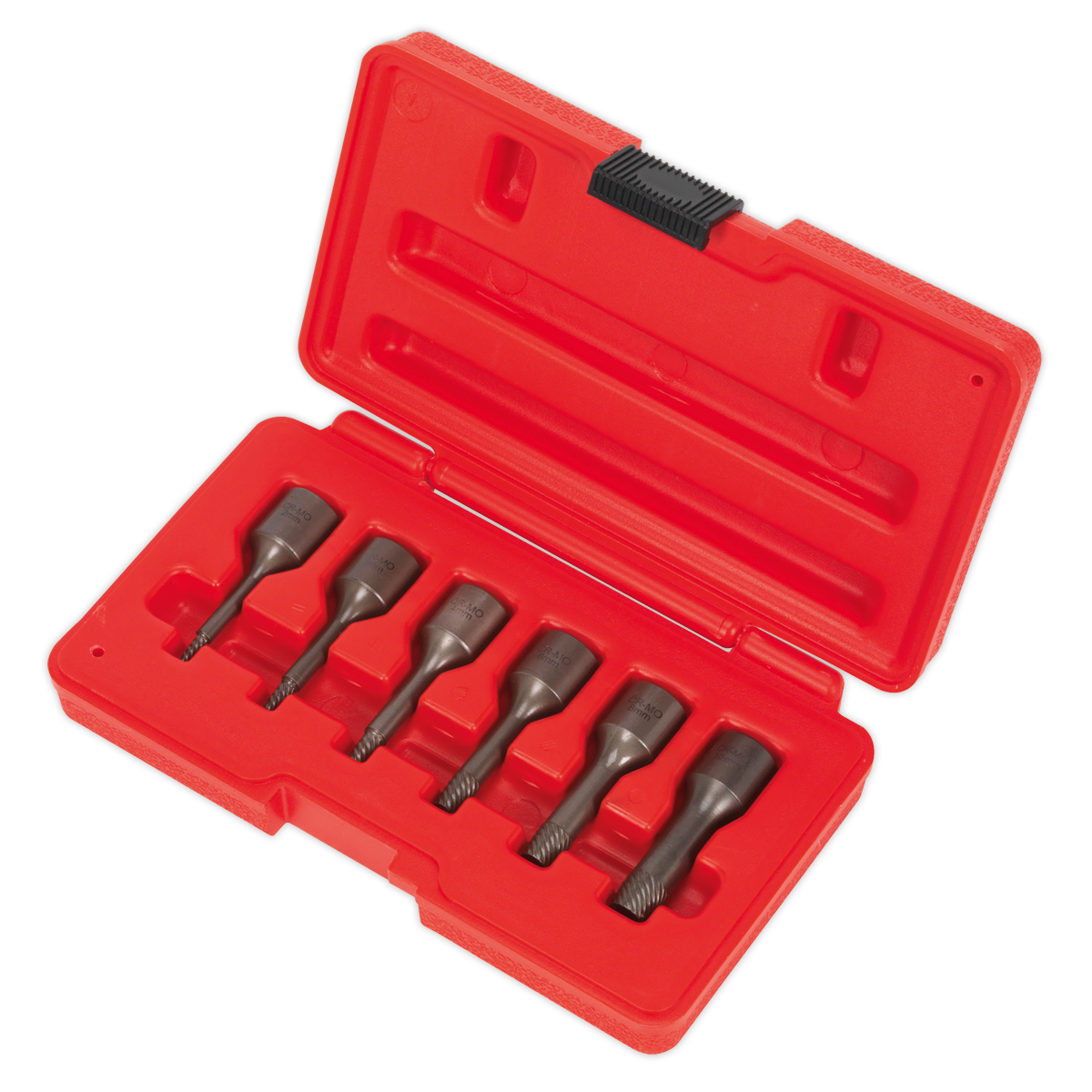 Sealey Screw Extractor Set 6Pc 3/8" Square Drive Chrome Molybdenum Steel AK8185
